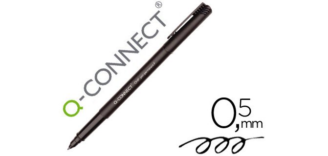 Rotulador q-connect retroproyeccion punta fibra super fina redonda 0,5 mm permanente negro