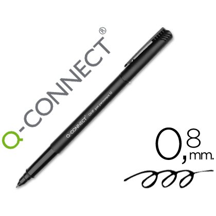 Rotulador q-connect retroproyeccion punta fibra media redonda 0,8 mm permanente negro