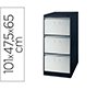 Fichero cajones de suelo metalico de 3 cajones gris bitono n.1375 antivuelco 101x65x47,5 cm