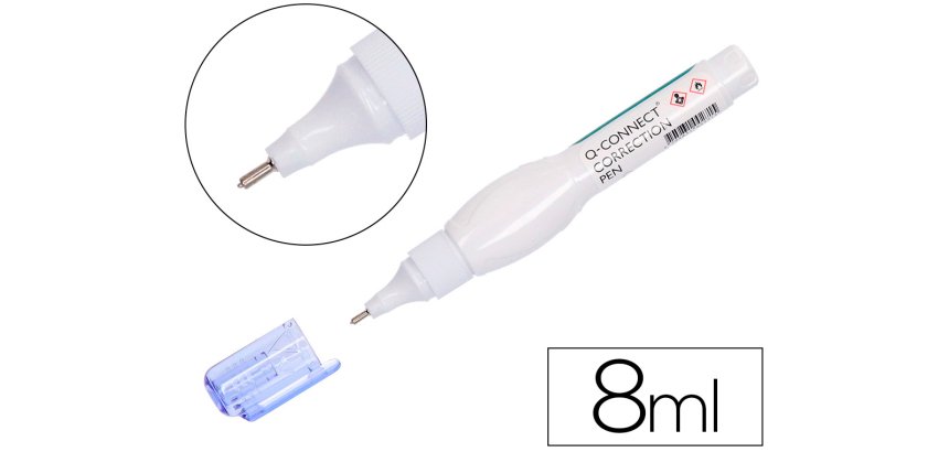 Corrector q-connect lapiz con punta metalica 8 ml