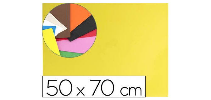 Goma eva liderpapel 50x70cm 60g/m2 espesor 1.5mm amarillo