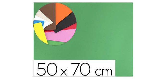 Goma eva liderpapel 50x70cm 60g/m2 espesor 1.5mm verde