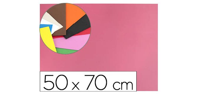 Goma eva liderpapel 50x70cm 60g/m2 espesor 1.5mm rosa