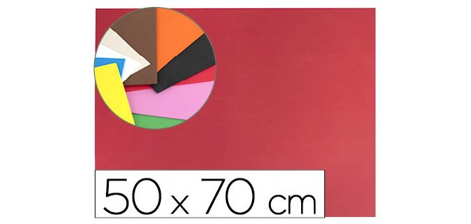 Goma eva liderpapel 50x70cm 60g/m2 espesor 1.5mm rojo