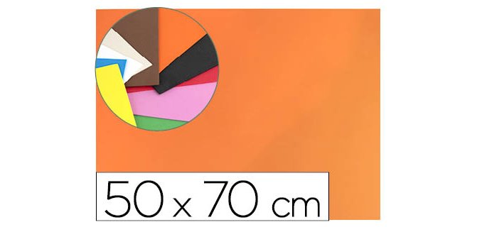 Goma eva liderpapel 50x70cm 60g/m2 espesor 1.5mm naranja