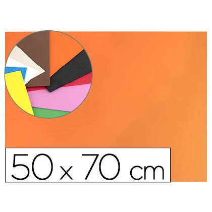 Goma eva liderpapel 50x70cm 60g/m2 espesor 1.5mm naranja