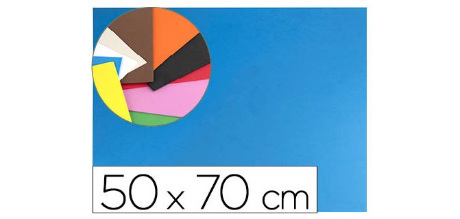 Goma eva liderpapel 50x70cm 60g/m2 espesor 1.5mm azul