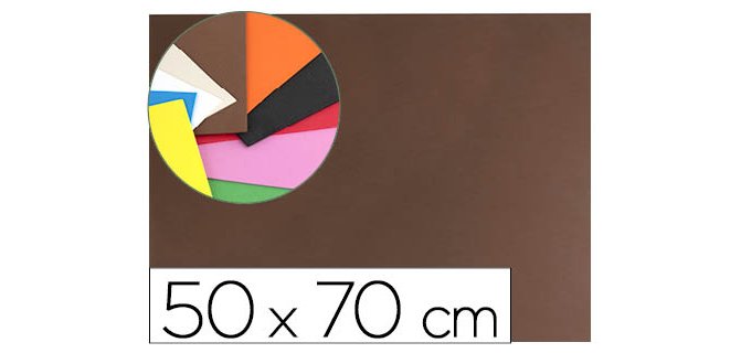Goma eva liderpapel 50x70cm 60g/m2 espesor 1.5mm marron