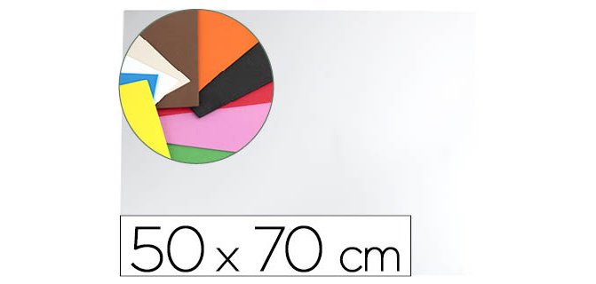 Goma eva liderpapel 50x70cm 60g/m2 espesor 1.5mm blanco