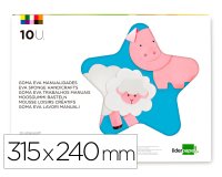 Bloc trabajos manuales liderpapel goma eva 240x315mm 10 hojas colores surtidos