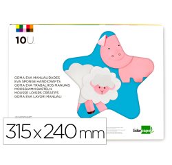 Bloc trabajos manuales liderpapel goma eva 240x315mm 10 hojas colores surtidos