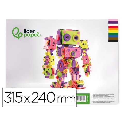 Bloc trabajos manuales liderpapel goma eva 240x315mm 10 hojas colores surtidos