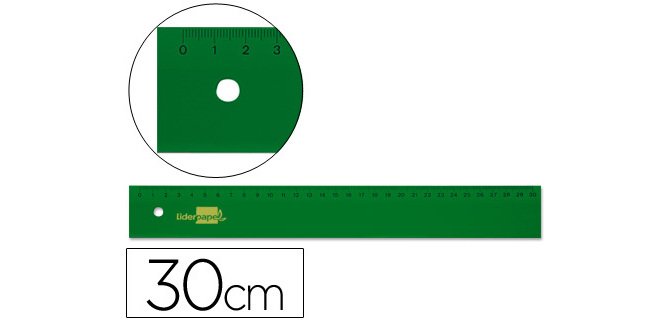 Regla liderpapel 30 cm acrilico verde