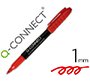 Rotulador q-connect para cd/dvd punta fibra permanente rojo punta redonda 1 mm