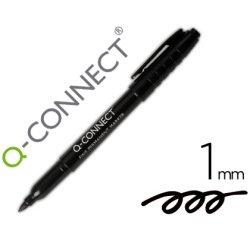 Rotulador q-connect para cd/dvd punta fibra permanente negro punta redonda 1 mm