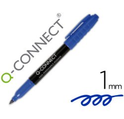 Rotulador q-connect para cd/dvd punta fibra permanente azul punta redonda 1 mm