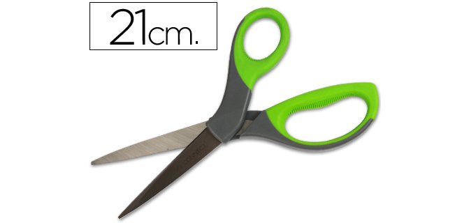 Tijera q-connect mango caucho 8\" 21 cm blister