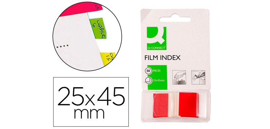 Banderitas separadoras q-connect rojas dispensador de 50 unidades