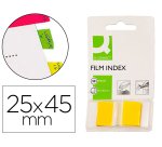 Banderitas separadoras q-connect amarillas dispensador de 50 unidades