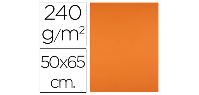 Cartulina liderpapel 50x65 cm 240g/m2 naranja