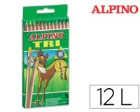 Lapices de colores alpino tri estuche de 12 colores surtidos