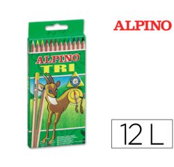 Lapices de colores alpino tri estuche de 12 unidades colores surtidos