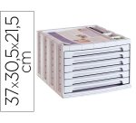 Fichero cajones de sobremesa archivo 2000 305x370x215 mm bandeja organizadora superior 6 cajones gris opaco