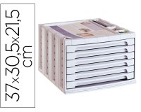 Fichero cajones de sobremesa archivo 2000 305x370x215 mm bandeja organizadora superior 6 cajones gris opaco