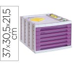 Fichero cajones de sobremesa archivo 2000 305x370x215 mm bandeja organizadora superior 6 cajones violeta translucido