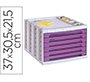 Fichero cajones de sobremesa archivo 2000 305x370x215 mm bandeja organizadora superior 6 cajones violeta translucido