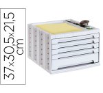 Fichero cajones de sobremesa archivo 2000 305x370x215 mm bandeja organizadora superior 5 cajones gris opaco