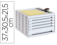 Fichero cajones de sobremesa archivo 2000 305x370x215 mm bandeja organizadora superior 5 cajones gris opaco