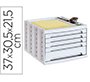 Fichero cajones de sobremesa archivo 2000 305x370x215 mm bandeja organizadora superior 5 cajones gris opaco