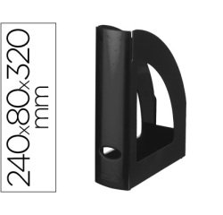 Revistero plastico q-connect negro opaco 100% reciclado