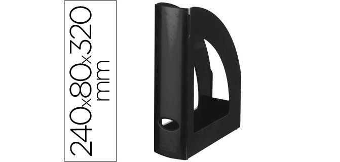 Revistero plastico q-connect negro opaco 100% reciclado