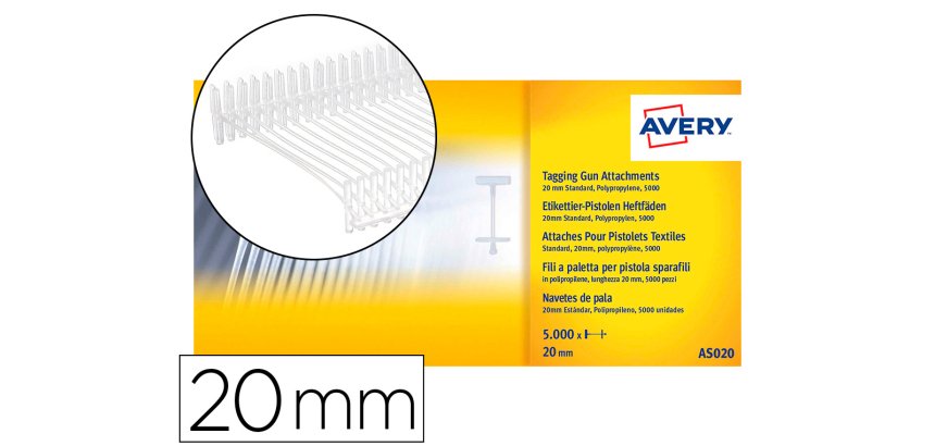 Recambio de navetes avery estándar para pistola sujeta etiquetas 20 mm