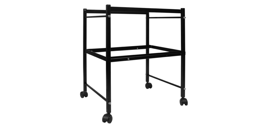 Carrito q-connect para carpetas colgantes tamaño Folio negro con ruedas y bandeja inferior extraible