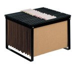 Soporte para carpetas colgante q-connect negro bastidor de sobremesa para carpetas tamaño folio y din a4