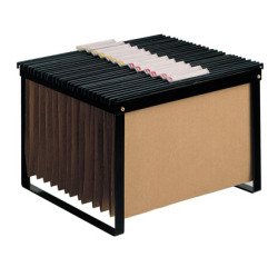 Soporte para carpetas colgante q-connect negro bastidor de sobremesa para carpetas tamaño folio y din a4