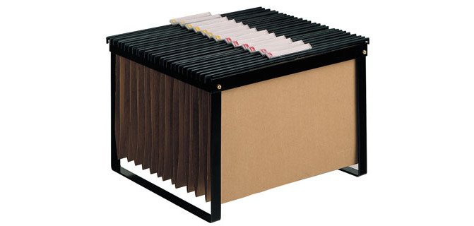 Soporte para carpetas colgante q-connect negro bastidor de sobremesa para carpetas tamaño folio y din a4