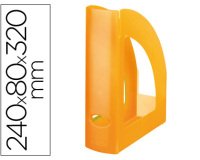 Revistero plastico q-connect naranja translucido