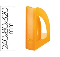 Revistero plastico q-connect naranja translucido