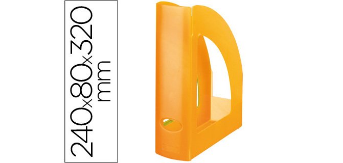 Revistero plastico q-connect naranja translucido