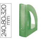 Revistero plastico q-connect verde translucido