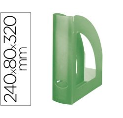 Revistero plastico q-connect verde translucido