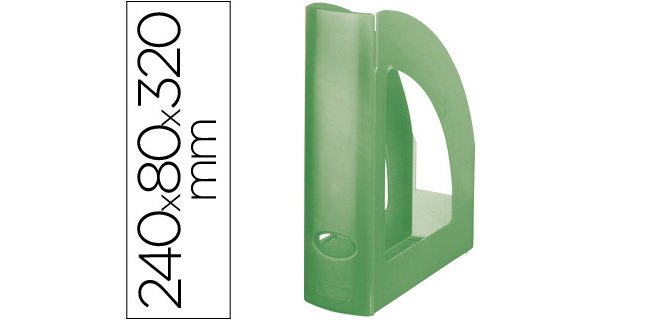 Revistero plastico q-connect verde translucido