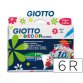 Rotulador giotto decor textile para camisetas caja de 6 unidades colores surtidos