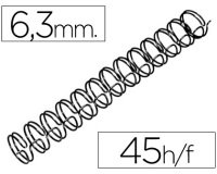 Espiral wire 3:1 6,3 mm n.4 negro capacidad 45 hojas caja de 100 unidades