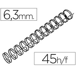 Espiral wire 3:1 6,3 mm n.4 negro capacidad 45 hojas caja de 100 unidades