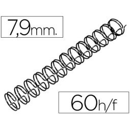 Espiral wire 3:1 7,9 mm n.5 negro capacidad 60 hojas caja de 100 unidades